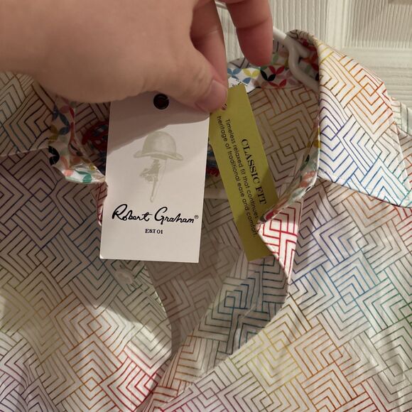 Robert Graham Men’s Large Brixton Button Up Long Sleeve Geometric Multicolor - Picture 5 of 10